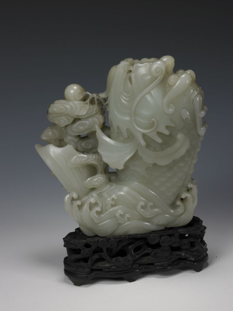 图片[1]-Blue jade dragon head fish flower-China Archive